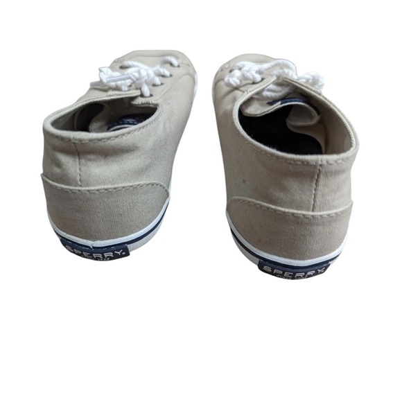 Sperry Boat Shoes Women’s Crest Vibe Size 6 Medium Tan Canvas W/ Top Sider - Picture 3 of 5